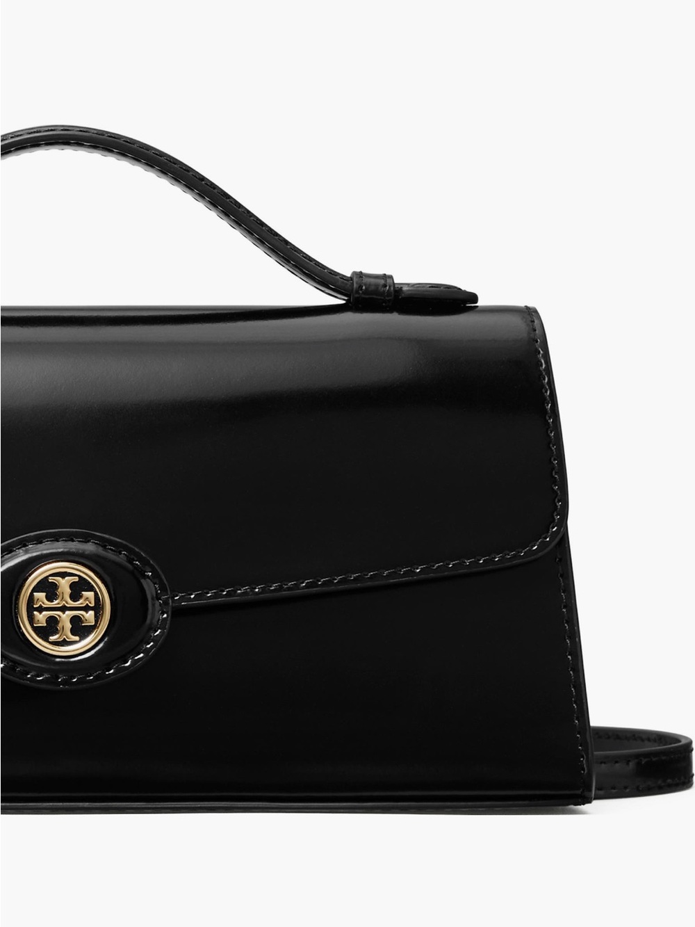 Tory Burch Black Leather Top-Handle Shoulder with Dust Bag - Picture 5 of 16
